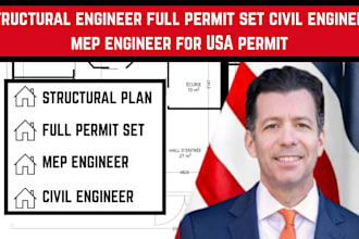 structural engineer full permit set civil engineer mep engineer for USA permit
