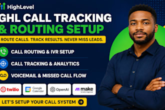 set up gohighlevel call tracking smart call routing IVR phone system 3cx pilvo