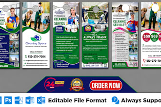 design door hangers, flyers, postcards for pressure washing, cleaning businesses