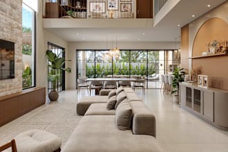 renovate apartment to modern interior design, luxury house interior 3d rendering