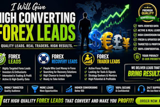 give high converting forex leads, forex recovery leads, forex trader leads