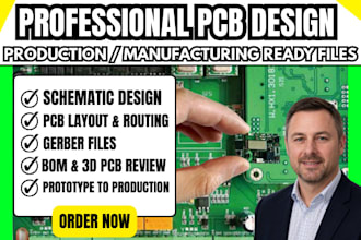 review design pcb circuit, pcb design, pcb schematic, fabrication gerber and bom