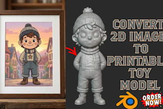 convert your 2d sketch, artwork, or photo into a stylized 3d printable figurine