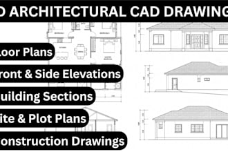 create accurate autocad 2d architectural drawings, floor plans and elevation
