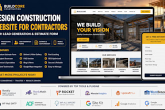 design construction website for contractors with lead generation estimate form