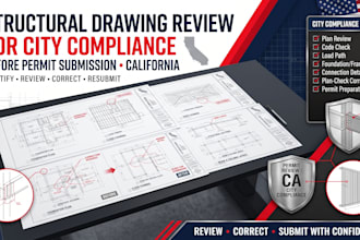 review structural drawings for city compliance before permit submission in caf