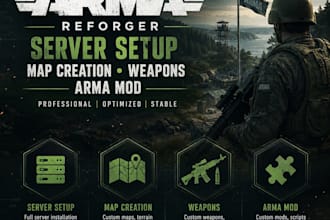 do arma reforger server setup, arma reforger weapons, map creation, arma mod