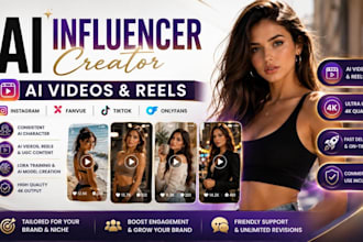create realistic ai influencer, ai model, ai avatar for instagram and fanvue
