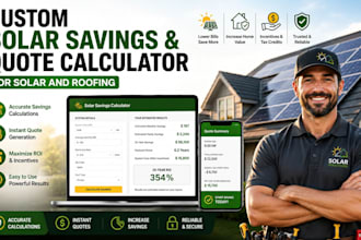 build custom solar savings and quote calculator for solar and roofing website