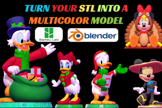 add color to 3d model, convert stl to 3mf for bambu lab ams multicolor printing