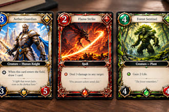 create card game template, custom tcg ccg editable card layout, tarot template