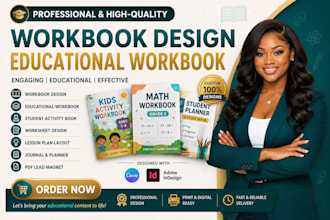 design professional workbook worksheet textbook curriculum educational layout