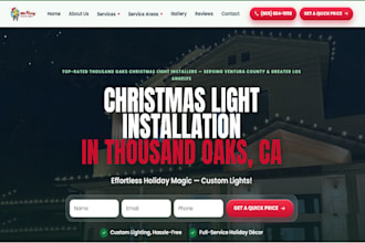 design wix christmas lighting website holiday light installation company website