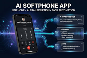 build ai softphone linphone app call transcription reminder task management app