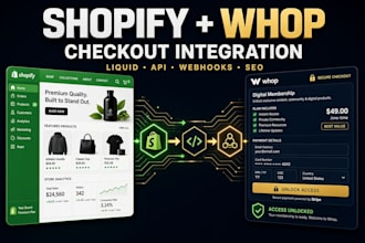 whop integration, whop chceout to shopify, shopify liquid code gmb technical SEO
