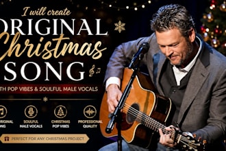 be your male gospel singer for christmas song, christian song, gospel singer