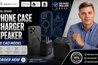 model custom phone cases, chargers and speakers in solidworks 3d cad