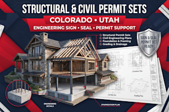 prepare colorado and utah structural permit set with civil engineering sign