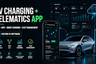 build ev charging app with ocpp, ocpi, ev fleet management, telematics software