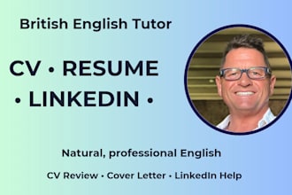 improve your english CV resume cover letter and linkedin profile