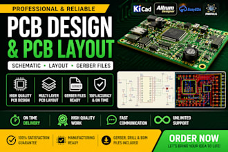 design pcb layout, schematic and gerber files for manufacturing
