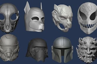sculpt 3d cosplay mask model printable 3d helmet halloween mask for 3d printing