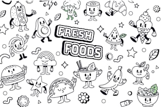 hand draw original vector doodle illustration