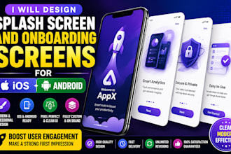 design splash screen and onboarding screens for IOS and android