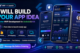 develop your flutter mvp mobile app for android and ios