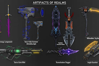 create weapon design and illustration