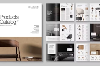 design product catalog, catalogue lookbook sell sheet digital catalog flipbook