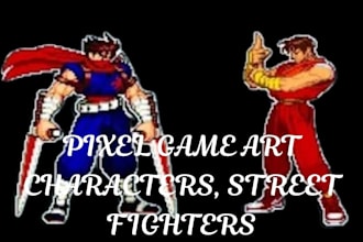 create street fighter pixel art animation mugen unity 2d fighting game charater