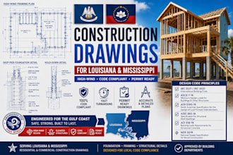 create construction drawings for louisiana and mississippi