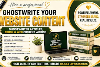ghostwrite your website content, ghostwriter articles, ebook web content writing