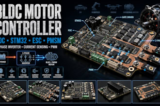 design bldc foc motor controller pcb stm32 esc pmsm