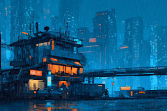 create stunning sci fi city illustrations