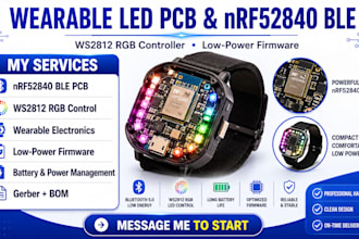 do wearable led pcb, nrf52840 ble ws2812 rgb controller and low power firmware