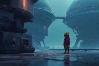 draw stunning scifi character art and cyberpunk concept designs