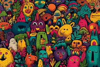 create cute doodle art illustration, and cartoon