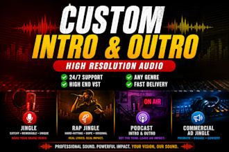 be your custom jingle, rap jingle, podcast intro outro, and commercial ad jingle