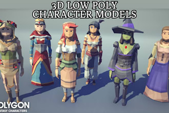 make 3d character model in low poly psx style custom 3d low poly character model