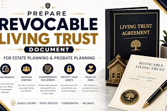 prepare revocable living trust document for estate planning and probate planning