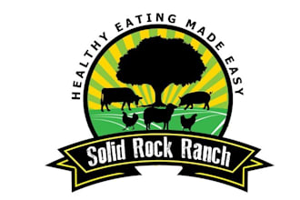 design solid rock ranch healthy food logo