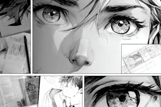 draw manga comic book, webtoon anime illustration for you