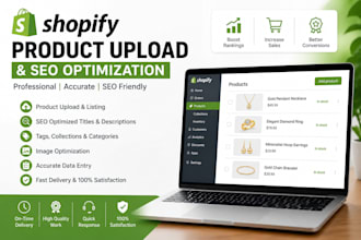 upload jewelry products to shopify and optimize product SEO