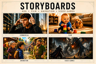 create storyboards for film, ads, animation and games