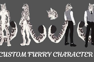 draw custom fursona, furry oc, anthro character, ref sheet, badge, headshot