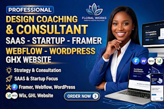 design coaching consultant saas startup framer webflow wordpress wix website