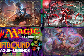 design custom tcg playmat, mtg, pokemon, anime deskmat, yugioh, edh commandere
