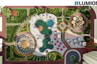 design 2d and 3d architectural master plan, site plan and landscape plan